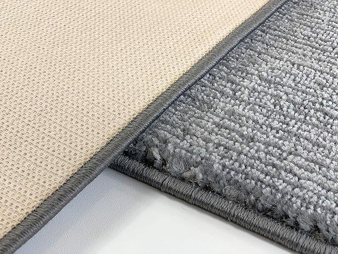 Custom Length Cut to Size Wide Width Carpet Runner Rug for Hallways, Skid Resistant Latex Rubber Backed, 31 inch Wide X Customized Length, Stripe Grey, 31 inch X 20 feet