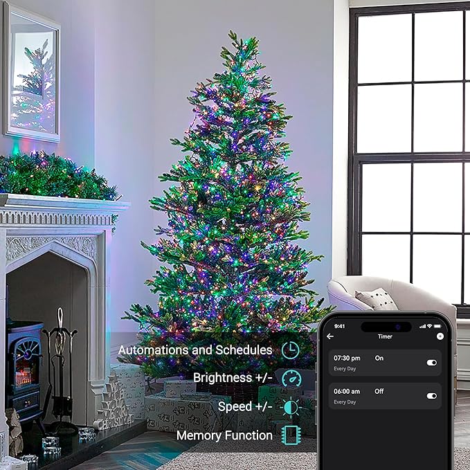 Brizled Smart Color Changing Christmas Lights, 66ft 200LED WiFi String Lights App Control, Dimmable Christmas Lights, RGB Xmas Tree Lights Work with Alexa & Google Home for Outdoor Indoor Party Decor