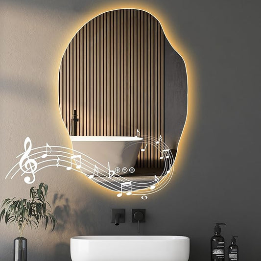 Led Mirror for Bathroom, 25x35 Inch Lighted Mirrors,Backlit Mirror with Bluetooth Speaker, Anti-Fog, Memory Function, 3 Color Temperature, Dimmable Led Bathroom Mirror, Horizontal/Vertical