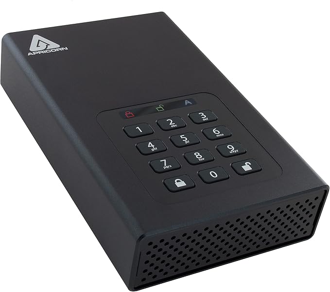 Apricorn 12TB Aegis Padlock DT 256-Bit Encrypted USB 3.0 Hard Drive (ADT-3PL256-12TB)