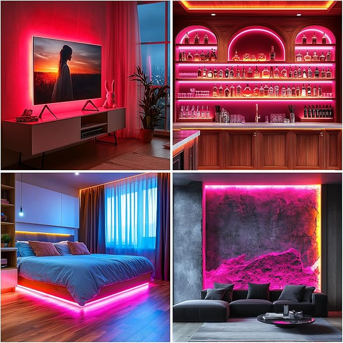 LED Strip Lights RGB COB 6.56 FT 1152 LEDs 5V USB Color Changing Short Strip Light, Smart APP Control Music Sync, Multi Color TV Backlight with Remote for DIY Home Decor (6.56FT/2M)