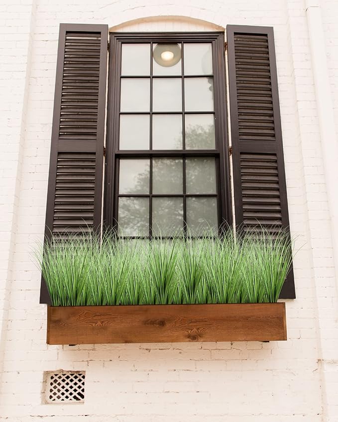 Vlorart 33" Artificial Plants 6 Pack Onion Tall Grass Greenery, Faux Fake Grass Shrubs Plant Flowers Wheat Grass for House Home Indoor Outdoor Office Room Gardening Indoor Décor-Green