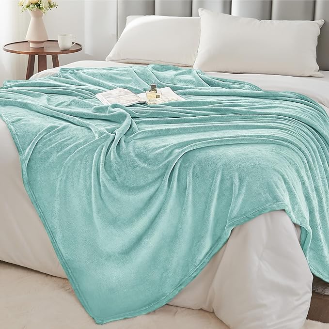 BEDELITE Fleece Blanket Haze Blue Throw Blankets for Couch & Bed, Luxury Plush Cozy Fuzzy Blanket 50" x 60", Super Soft Warm Lightweight Throw Blanket for Travel Camping