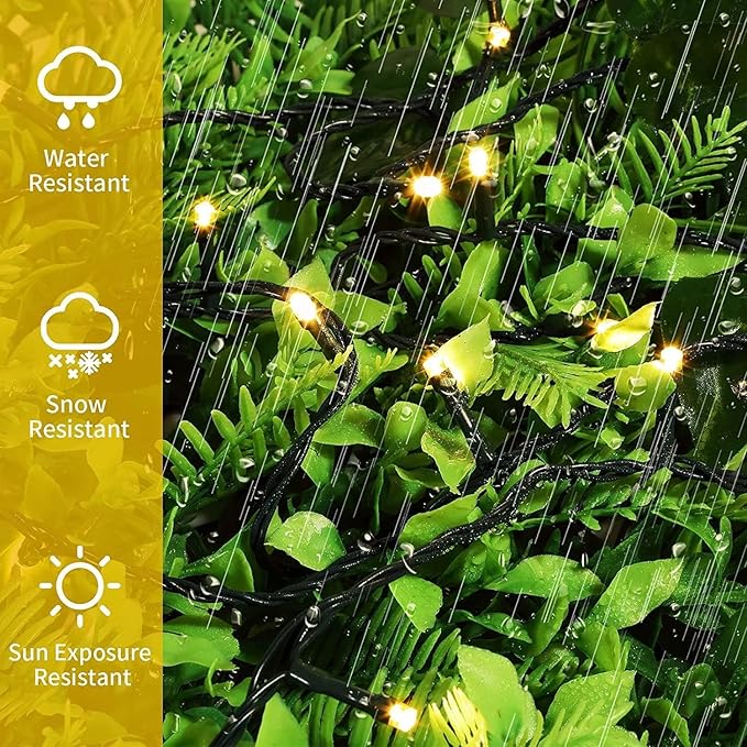QUWIN Waterproof LED Outdoor Christmas String Lights, 279Ft 800 LED UL Certified 8 Modes with End-to-End Plug, Indoor & Outside Fairy Light for Christmas Tree, Patio, Wedding, Party (Warm White)