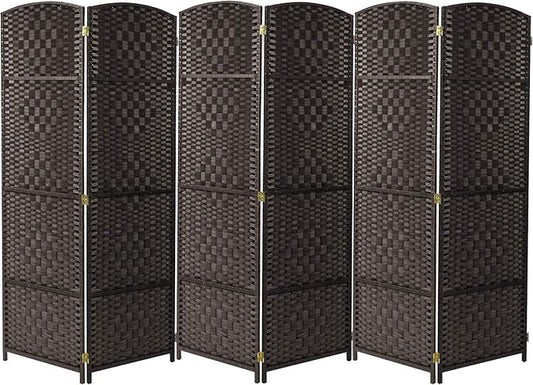 Sorbus 6 Panel Room Divider 6 ft. Tall - Privacy Screen, Extra Wide Double Hinged Panels, Diamond Double-Weaved, Partition Room Dividers and Folding Privacy Screens, Wall Divider for Room Separation