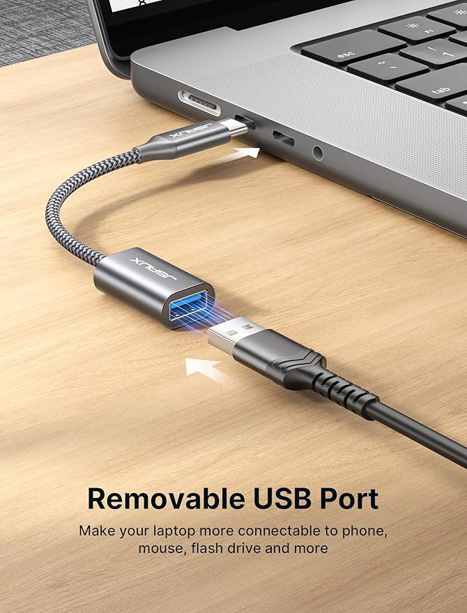 JSAUX USB C to USB 3.0 Adapter [2 Pack], USB C Male to USB Female OTG Cable Adapter Compatible with MacBook Pro/Air, iPhone 17 Pro Max/iPhone Air/16e/16/15 Series, Samsung Galaxy S25/S24/S23