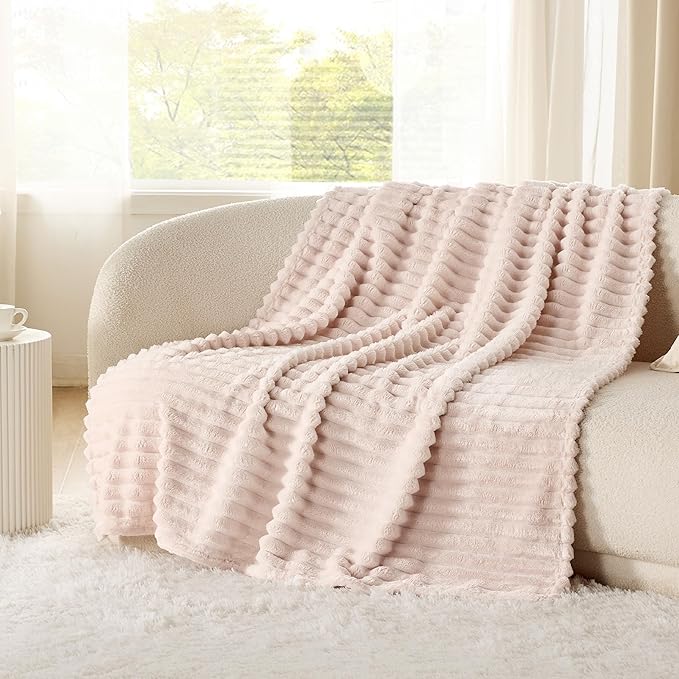 Bedsure GentleSoft Crystal Pink Fleece Blanket for Couch - Cozy Soft Blankets for Women, Cute Small Throws for Girls, 60x80 Inches