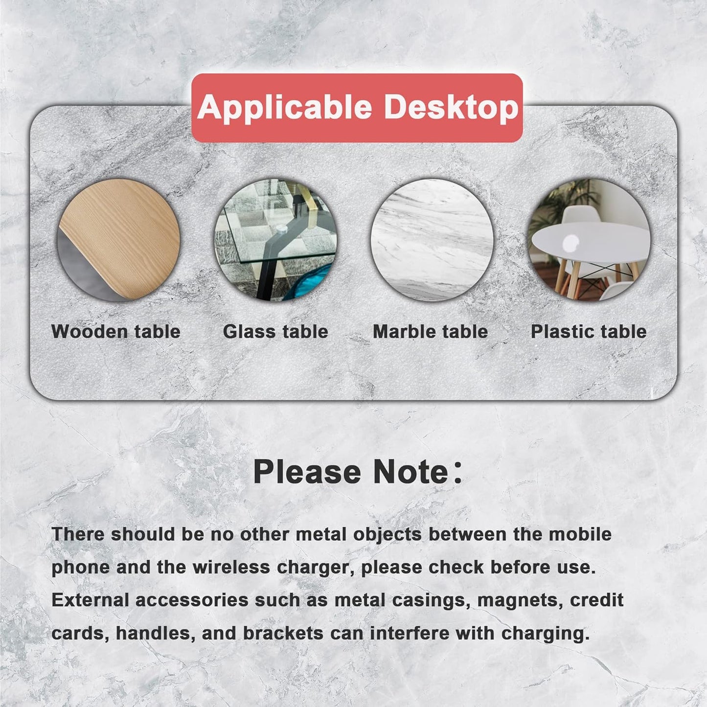 Invisible Wireless Charger, Under Desk Furniture Wireless Charging Pad 10W