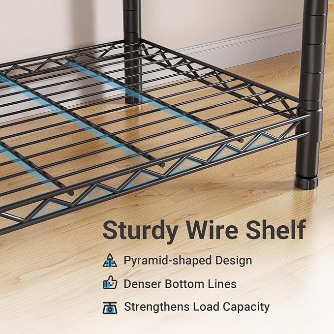 VIPEK V5C Plus Covered Clothes Rack Portable Wardrobe Closet, Heavy Duty Clothes Rack with Adjustable Shelves, Black Metal Clothing Rack with Black Upgarded Polyester Cover, Max Load 1040LBS