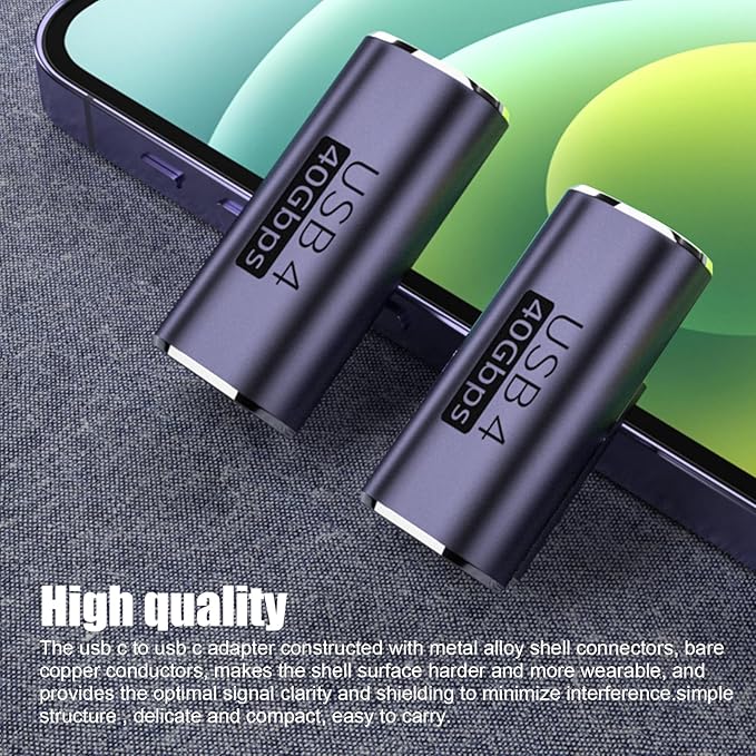 Pastall 5 Pack 240W USB C Coupler,USB C Female to Female Adapter Supports Up to 40Gbps Data Transfer and 240W Fast Charging.Compatible with Thunderbolt 4/3 Supports 8K@60Hz Video.