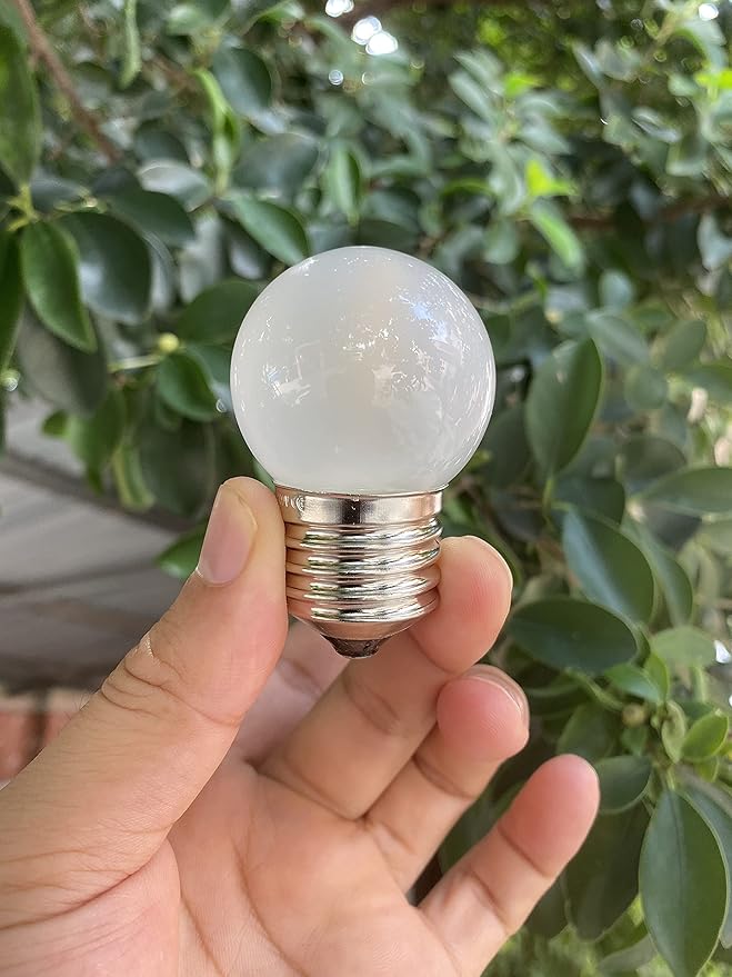 G40 1.5w Dim Led Bulb Equivalent 15 Watt Light Bulbs, Standard E26 Base Frosted Glass Soft Bright White 6000k for Home Decorative, Fridge Freezer Lamp, CRI 90+, 150lm, Pack of 2