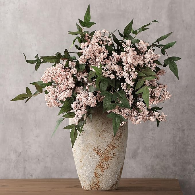 Zeyune 3 Pcs Fall Artificial Dusty Plum Stem Plum Sedum Berry Stem Autumn Faux Berry Picks Branches Faux Spray for Home Halloween Thanksgiving Farmhouse Mantel Harvest DIY Decorations (Pink)