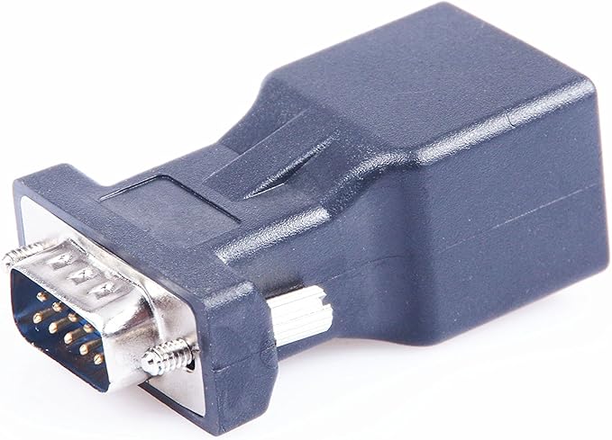 DB9 RS232 COM Male Port to RJ45 Female Connector Card DB9 Serial Port Extender to LAN CAT5 CAT6 RJ45 Network Ethernet Cable Adapter