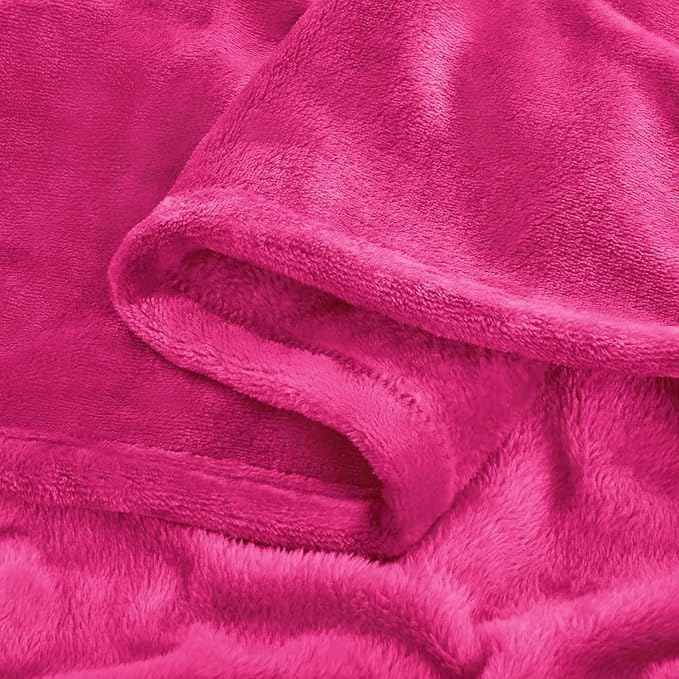 BEDELITE Fleece Blanket Hot Pink Throw Blanket for Couch & Bed, Luxury Plush Cozy Fuzzy Blanket 50" x 70", Super Soft Warm Lightweight Fall Throw Blanket for Travel Camping