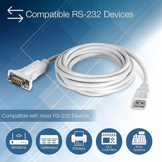 TRENDnet USB to Serial Adapter, TU-S910, 3m (10 Feet), USB to RS-232 Serial Converter, Windows and Mac Compatible, White (Pack of 5)