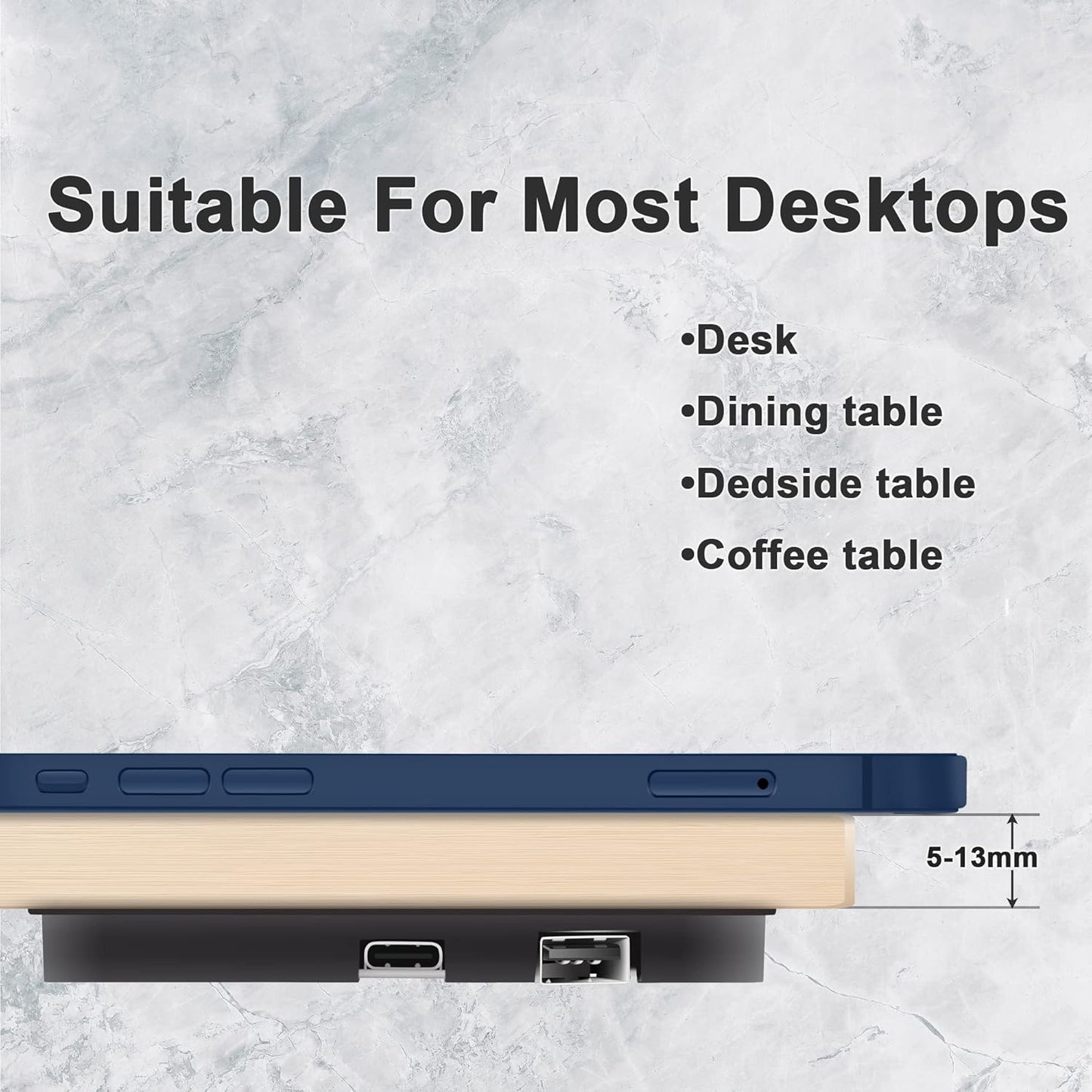 Invisible Wireless Charger, Under Desk Furniture Wireless Charging Pad 10W