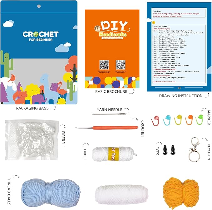 Wizardi Amigurumi DIY Crochet Kit - Bird F07N8-M57