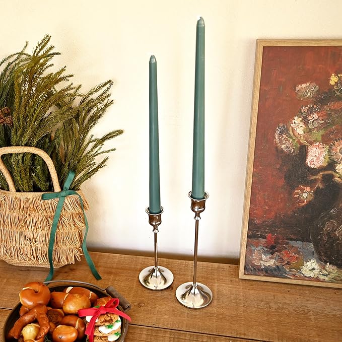 Candlestick Holders Silver, 12 Packs Taper Candle Holder for Candlesticks, Candle Sticks Holder Decor for Home Decor