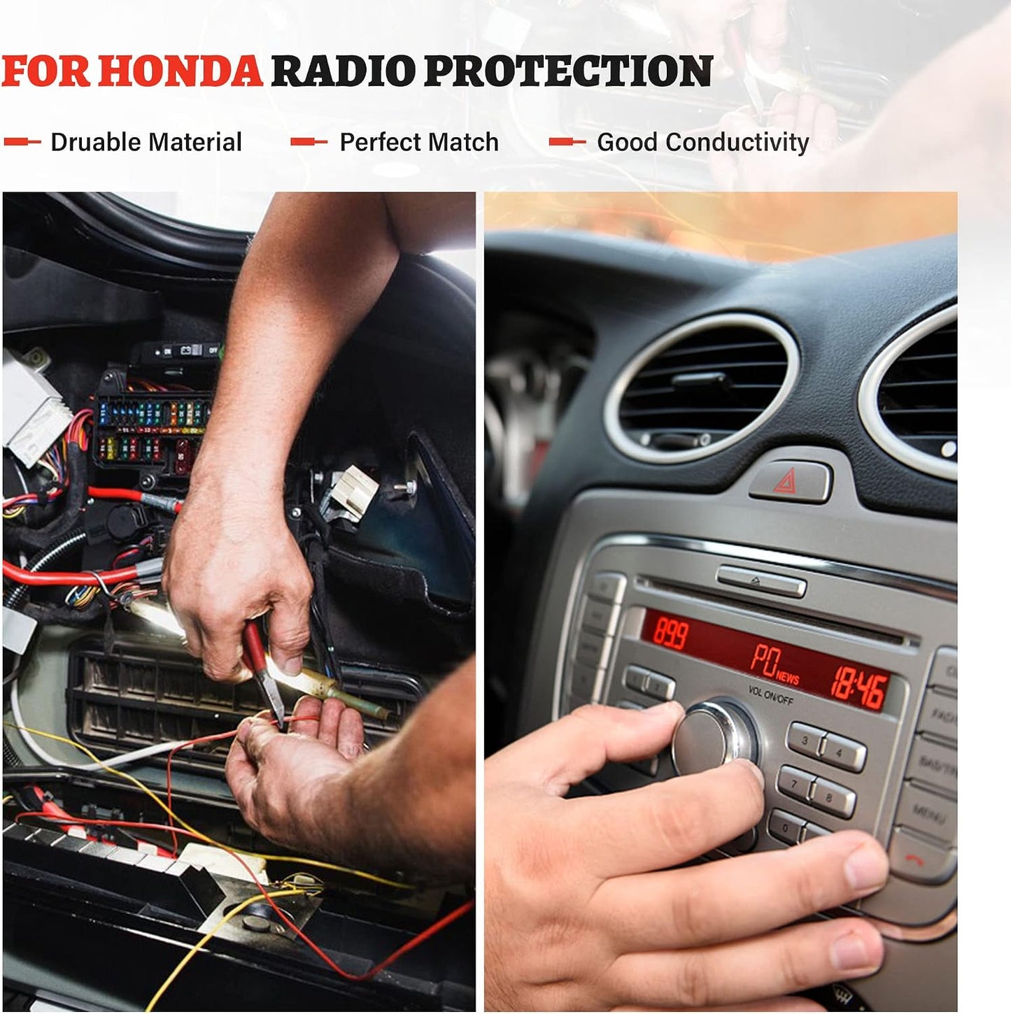 1999-2009 1999-2010 RED WOLF Radio Reverse Wiring Harness for Honda Civic Accord CRV, Acura RL CL Vehicles Female
