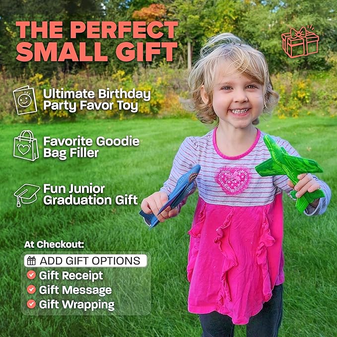 Toy Airplane For Kids: Sturdy & Durable EVA Foam Plane - Airplane Toy Stocking Stuffers & Small Gifts For Boys & Girls 2024 Foam Glider Plane - Kids Glider Airplanes Toys - Party Favor & Birthday Gift