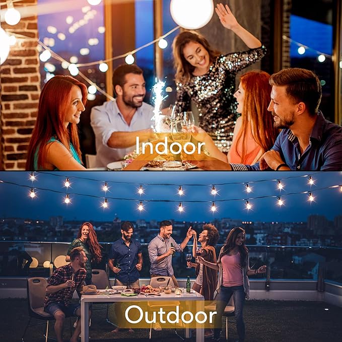Brightever Outdoor String Light 150FT, Waterproof Dimmable Patio Lights with 75 G40 Globes, Shatterproof Connectable Outside Hanging Light for Backyard Porch