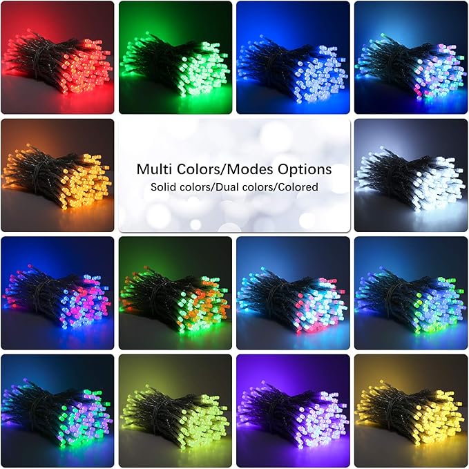 Brizled Color Changing String Lights, 33ft 100 LED Red Mini Lights with Remote, Dimmable RGB Lights String Clear Wire, Indoor USB Twinkle Light for Christmas Halloween Year-Round Decor