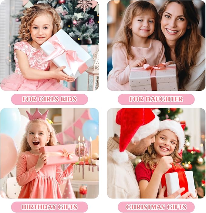 Pink Crossbody Bag, Gifts for Little Girl, Birthday Gifts for 3 4 5 6 7 8 9 Year Old Girls Gift Ideas, Birthday Gift for Girl Kids, Small Initial Belt Bag (Pink R)