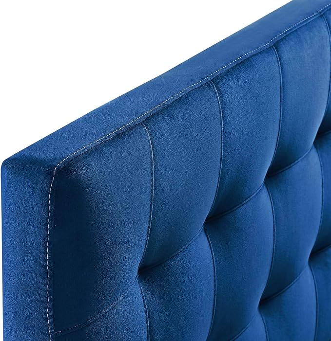 Modway Lily Queen Biscuit Tufted Performance Velvet Headboard, Navy