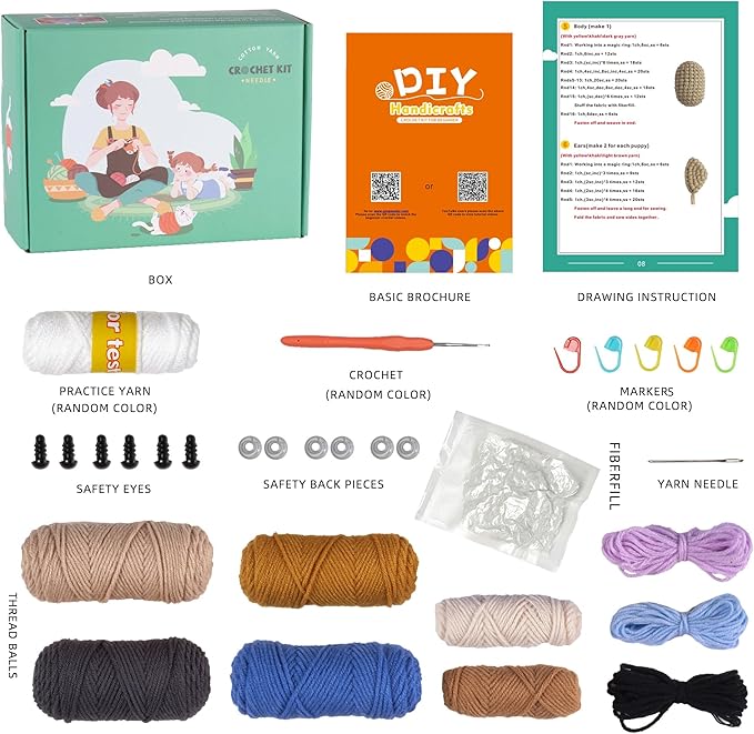 Wizardi Amigurumi DIY Crochet Kit - Golden Retriever F07N8-M151