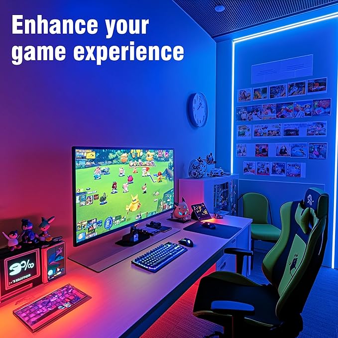 VOLIVO 100ft Led Strip Lights for Bedroom, Color Changing Led Light Strips Kit with 24 Keys IR Remote and Smart App Control, RGB Music Sync Lighting for Room, Home Decor