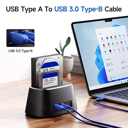 Cable Matters 5Gbps Long USB 3.0 Cable - 10ft, USB A to B Cable, USB3 Cord with Type-B 3.0 Connector for Hard Drive Enclosure/Built-in Hub and More, Blue
