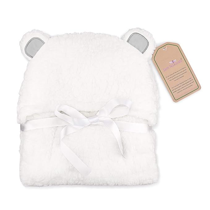 Jam Naturals-Cute Bear Organic Newborn Swaddle Wrap-Gender Neutral Soft Plush Receiving Blanket, Newborn Baby Registry Gift(Grey 3-6m)