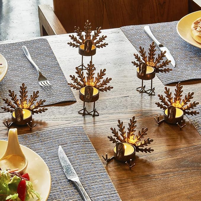 SAND MINE Metal Turkey Tea Light Candle Holders, Thanksgiving Candle Holder, Turkey Candle Holder, Metal Candle Holder, Thanksgiving Home Table Decoration (6)