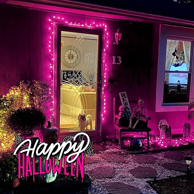 Purple Halloween Lights Outdoor,50 Count Incandescent Bulb Waterproof Fairy Lights，13FT UL Certified Mini String Lights for Holiday Decorations, Christmas,Halloween,Party, Xmas, Yard,Patio
