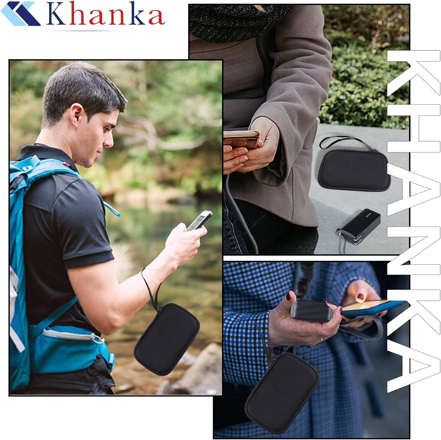 khanka Hard Case Replacement for Anker 3-in-1 Power Bank - 10,000mAh Portable Charger, Case Only (Black)