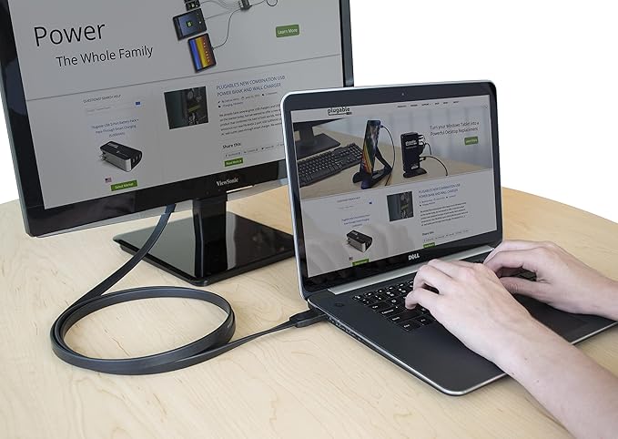 Plugable HDMI to VGA Adapter, Driverless 6 Foot (1.8 Meter) Converter Cable Supporting Up to 1920 x 1080 (60Hz)