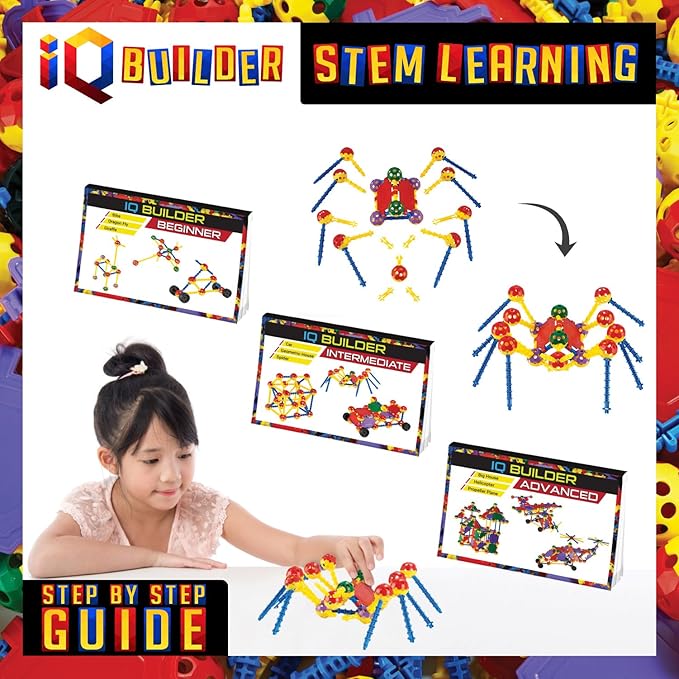 | STEM Learning Toys | Creative Construction Engineering | Fun Educational Building Set for Boys & Girls Ages 3-10 | Top Blocks Game Kit