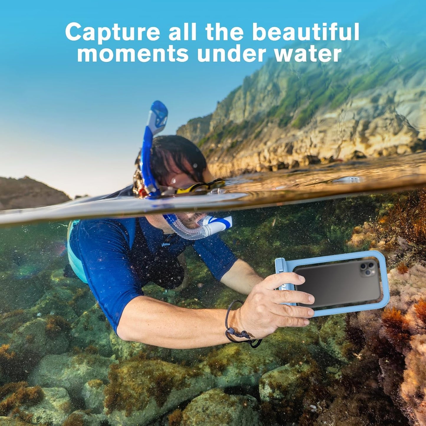 JOTO IPX8 Waterproof Phone Pouch Case, Underwater Dry Bag for iPhone 15 14 13 12 11 Pro Max, Galaxy S24