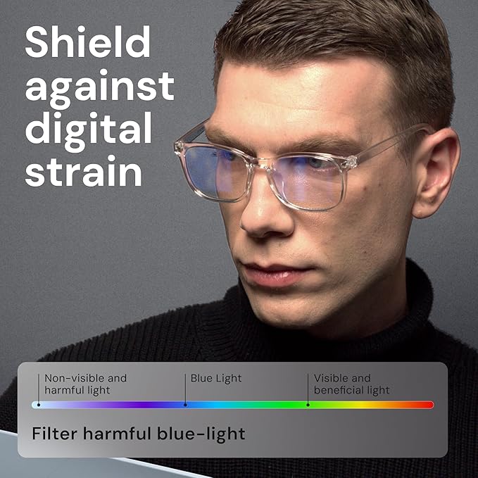 Gaoye Blue Light Glasses for Men - Blocking Square Eyeglasses, Anti UV Ray Computer Gaming Glasses Blue Blockers for Women