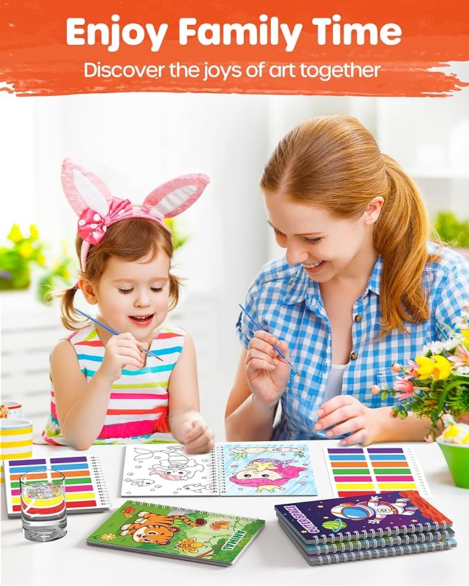 D-FantiX 24 Pack Paint with Water Coloring Books for Kids Ages 4-8-12, Birthday Party Favors Bulk Gifts Goodie Bag Stuffers, Arts and Crafts Classroom Prizes Rewards, Back to School Gifts for Students