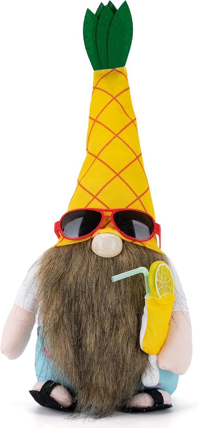 Pineapple Gnome Decor - Cute Farmhouse Style Stuffed Plush Shelf Figurine - Pineapple Decor - Rustic Gnomes Decorations for Home & Office - Pineapple Decorations for Home - Pineapple Gifts for Women