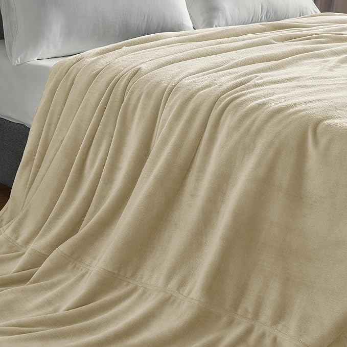 BEDELITE Fleece Blanket Extra Large Blankets for Bed, Luxury Plush Cozy Fuzzy Blanket 120x120 inches, Super Soft Warm Lightweight Throw Blanket All Seasons Suitable, Linen