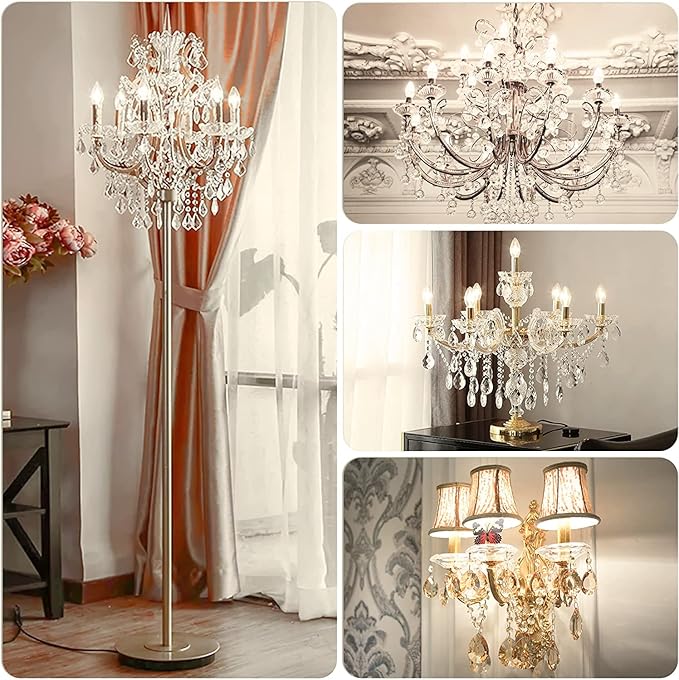 Honesorn E12 Led Bulbs, 4W(60W Equivalent Candelabra Led Light Bulbs, 4000K Natural White Chandelier Light Bulbs, 600LM Clear Glass C35 Light Bulbs with Filament, Dimmable Candle Light Bulbs Pack of 6
