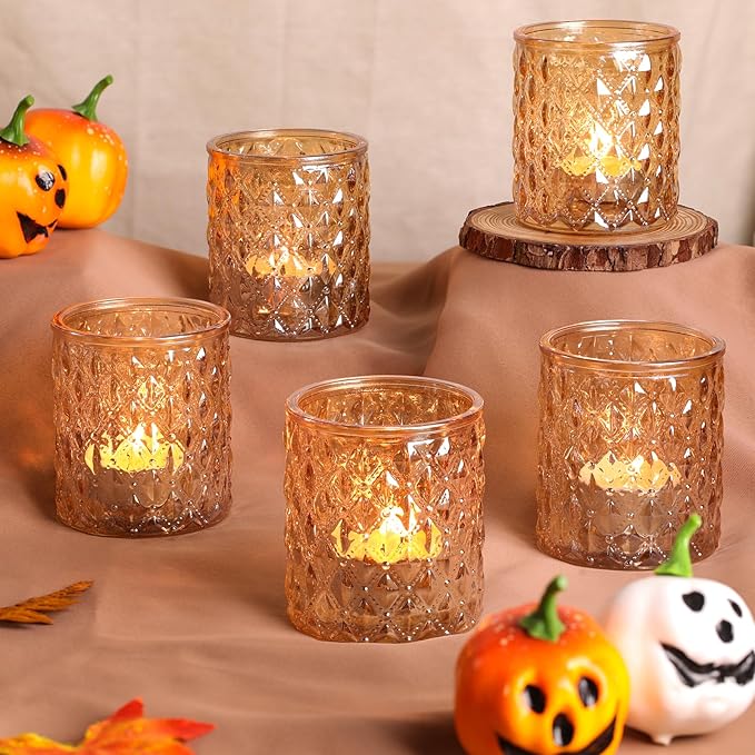 12Pcs Large Votive Candle Holders 2.8 * 3.2in Gold Tea Light Candle Holders Glass Candle Holder for Wedding, Bridal Shower, Table Centerpiece, Party, Home Decor