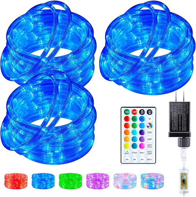 Color Changing Rope Lights Outdoor - 99ft 300 LED Outdoor String Lights with Remote, 18 Colors, Connectable, Twinkle Christmas Light for Bedroom Wedding Patio Holiday Decoration