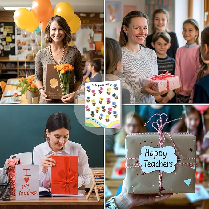SHLINCO Teachers' Day Thank You Gifts, Suitable for Kindergarten, Primary and Middle School Classroom Souvenirs, Fingerprint Art Canvas DIY, Year-End Gifts for Class Teachers