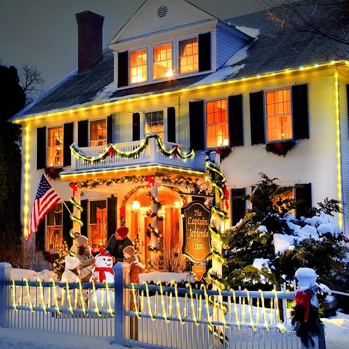 KNONEW 164FT 1000LED Rope Lights for Outside,Outdoor String Lights Waterproof 8 Modes Clear Tube Light for Indoor,Bedroom,Wedding,Garden,Patio,Christmas,Tree,Rv,Holiday Decoration(Warm White)