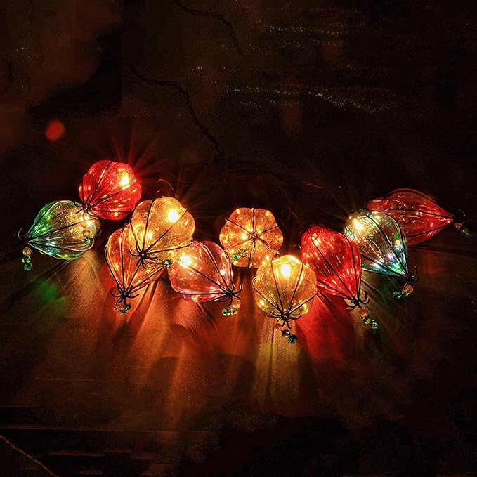 Vigdur Multicolor - Decorative String Lights Plug in with 10 Bulbs Connectable, Indoor Outdoor Patio Lights for Party Wedding Bedroom Bistro Cottagecore Decor