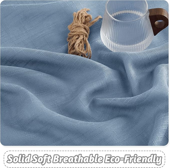 RYB HOME Semi Sheer Curtains 95 inches Length for Windows Sunlight Filering Privacy Protect Soft & Vertical Rod Pocket Drapes for Bedroom Living Room Dining, Blue Haze, W 52 x L 95 inch, 2 Panels