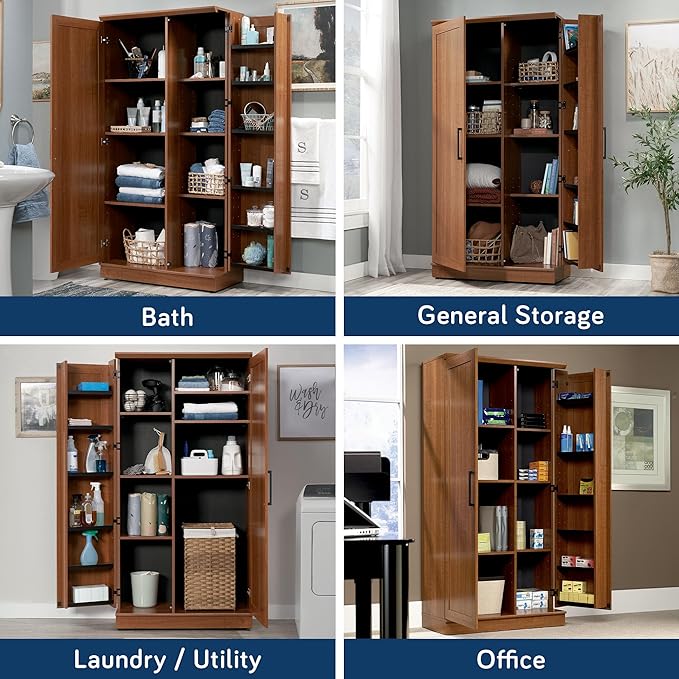 Sauder HomePlus Storage Pantry cabinets, L: 35.35" x W: 17.01" x H: 71.18", Sienna Oak